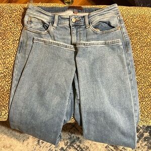 Judy Blue High-Waist Contrast Wash Thermal Straight Jeans Medium Wash size: 9|29